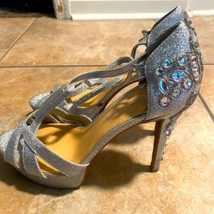 Sparkly silver heels
